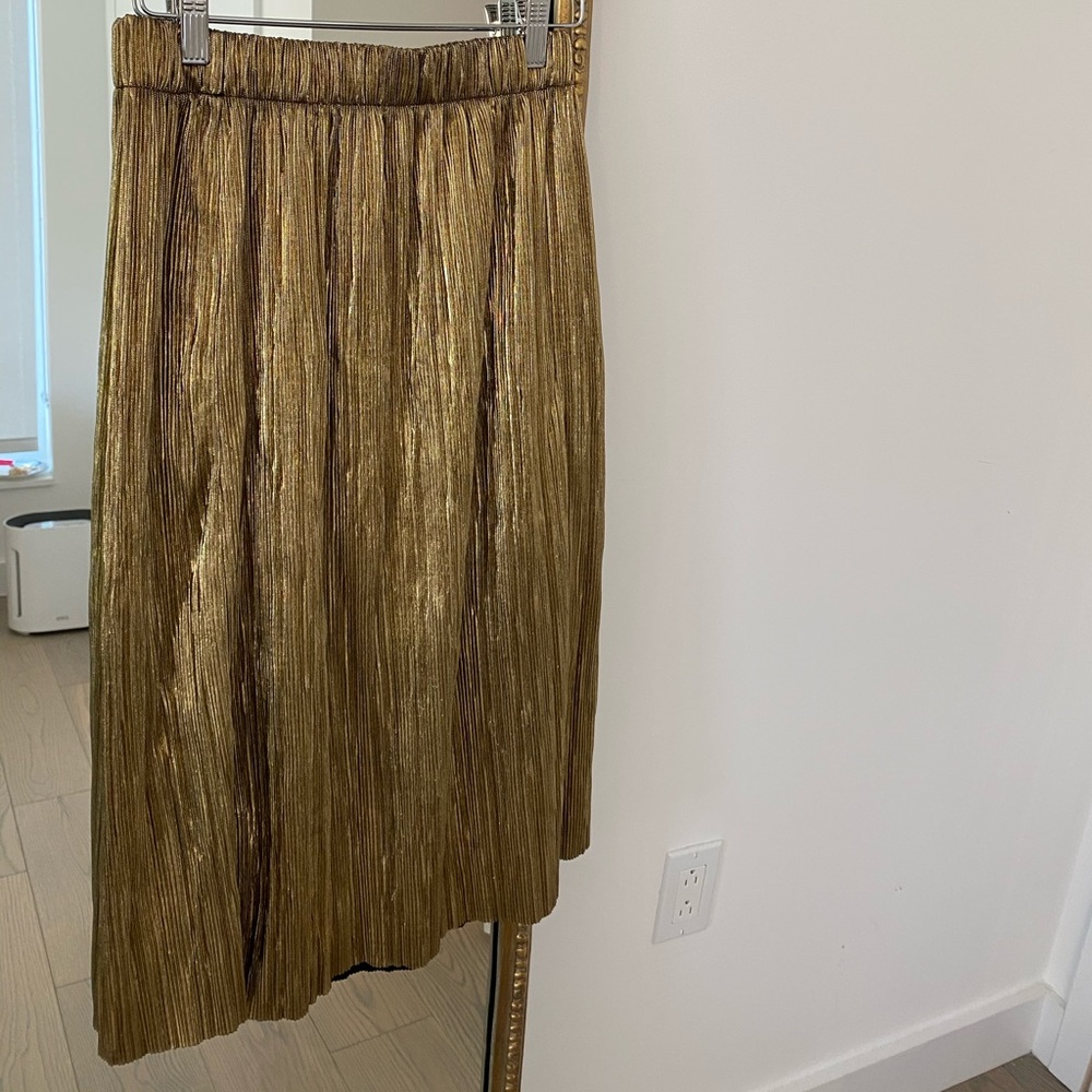 Zara gold metallic skirt